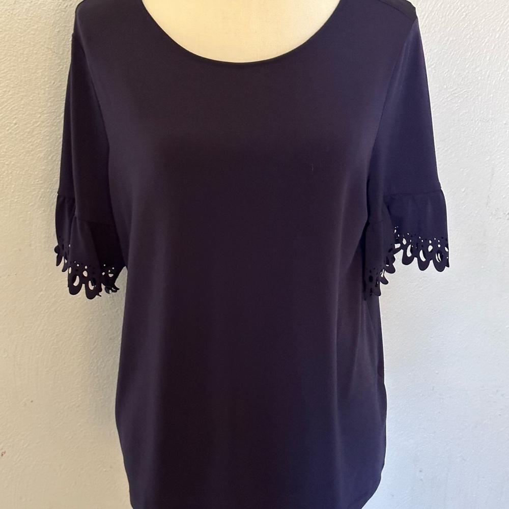 Banana Republic size L dark purple top stretch - Picture 7 of 9